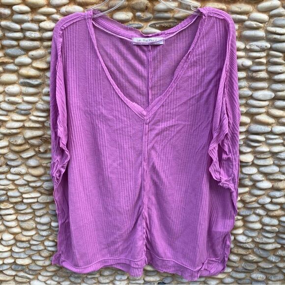 We the Free/Free People Purple/Pink Sadie V Neck Dolman Tee. Size Medium. EUC! - Picture 6 of 11